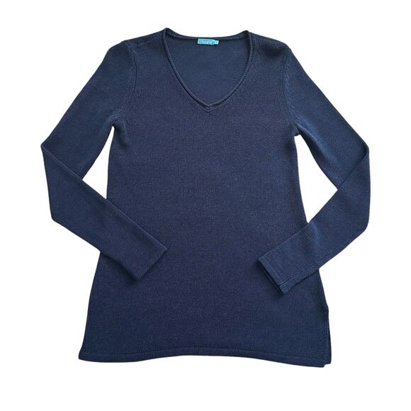 J. McLaughlin navy blue loose knit v-neck sweater size XS - Picture 11 of 11